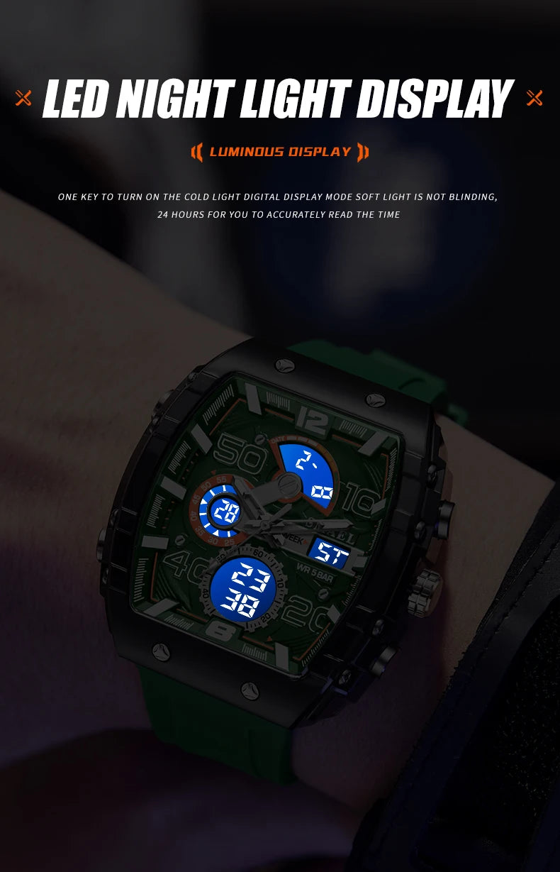 SMAEL 8109 Waterproof Luminous Dual Display Watch - Smarsty