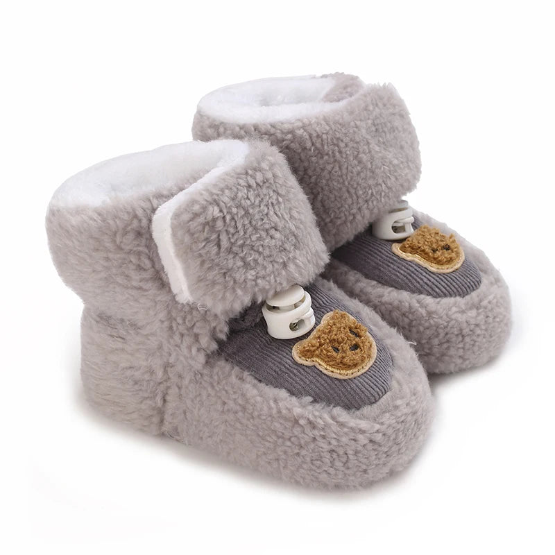 Soft Soled Bear Baby Snow Boots Warm Plush First Walkers - Smarsty