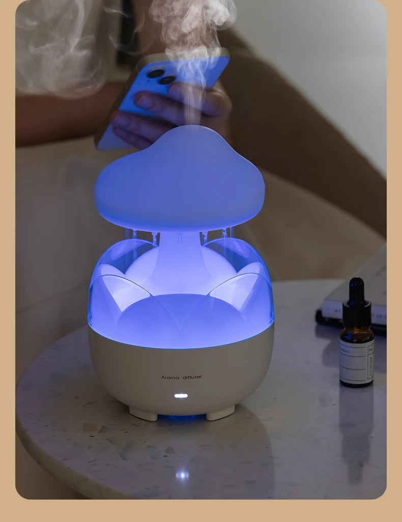 Mushroom Rain Humidifier and Aroma Diffuser with Colorful Night Lights - Smarsty