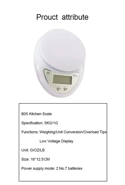 Portable Digital Kitchen Scale with LED Display - Smarsty