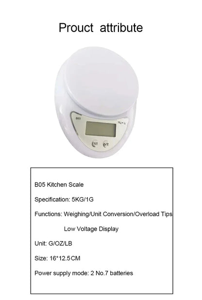 Portable Digital Kitchen Scale with LED Display - Smarsty