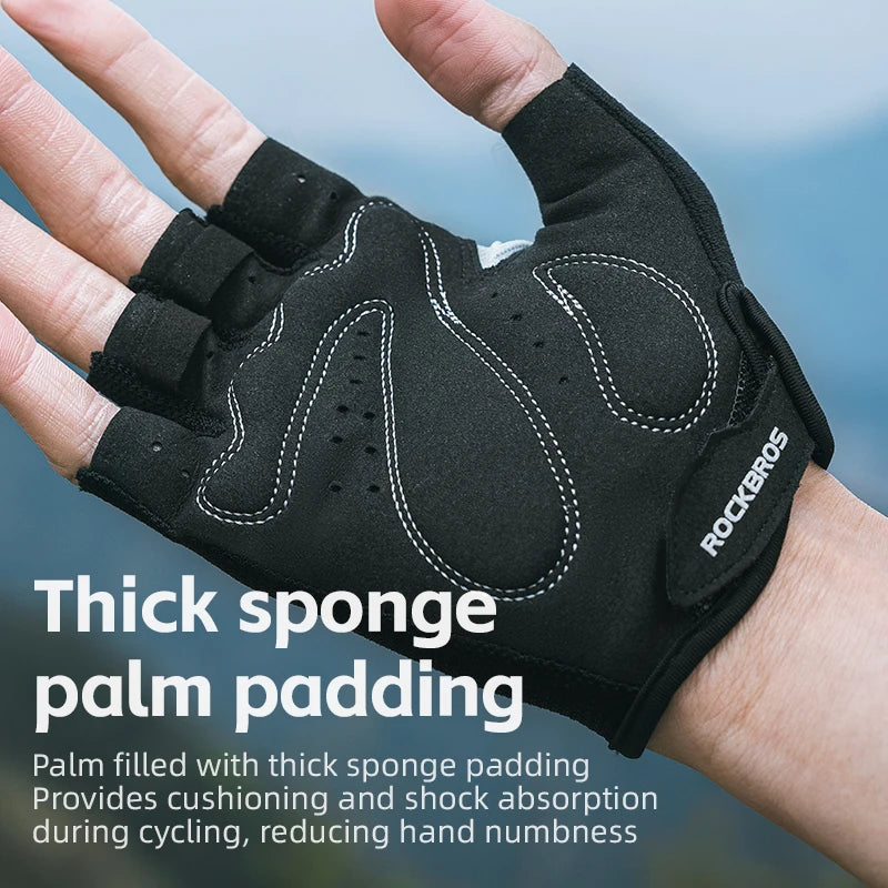 RockBros Breathable Half Finger Cycling Gloves with Anti Slip Pads - Smarsty