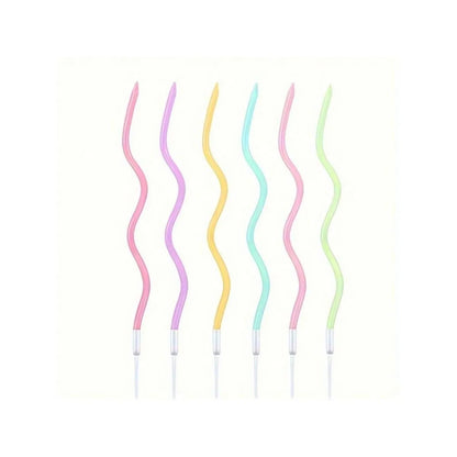 6/12/48pcs/1case Birthday Candles Spiral Cake Candles  Long Thin Cake Candles For Wedding Party And Cake Decoration - Smarsty