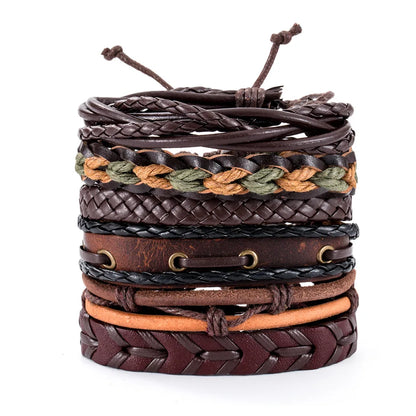 Viking Leather Bracelet For Men Adjustable Skull Design - Smarsty