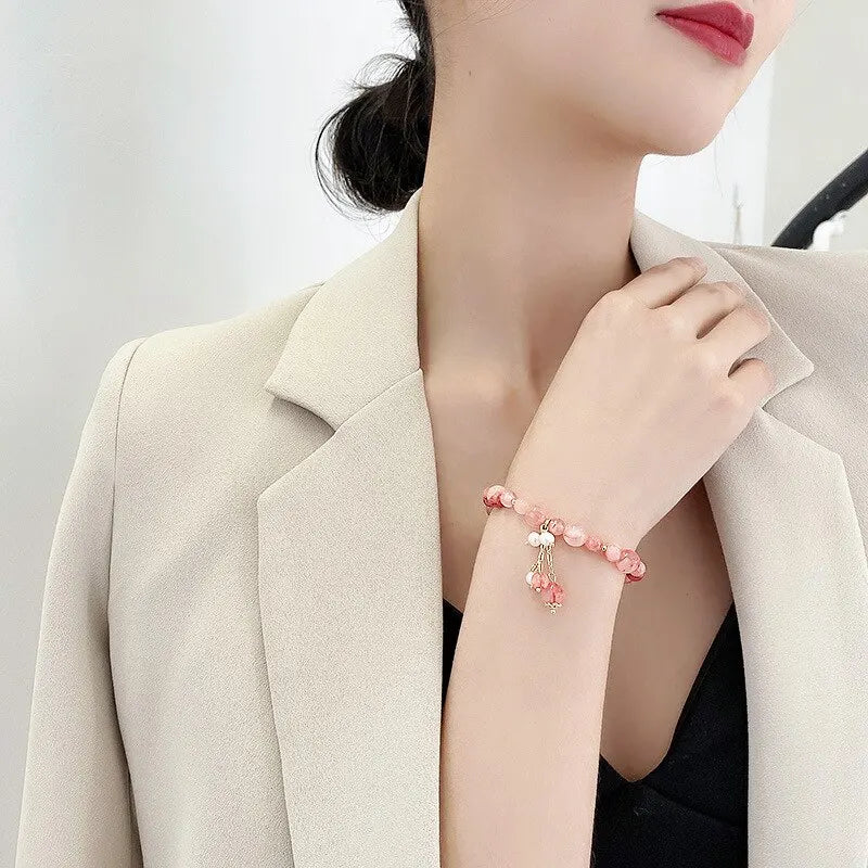 Pink Crystal Reiki Energy Bracelet for Women's Health - Smarsty
