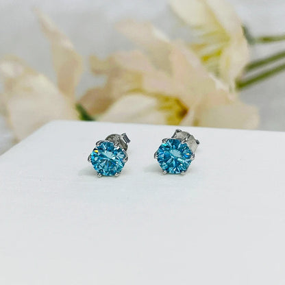 Moissanite Stud Earrings Sterling Silver VVS D Sparkle - Smarsty