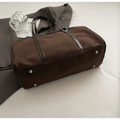 Casual Large Capacity Suede Shoulder Bag For Women Retro - Smarsty