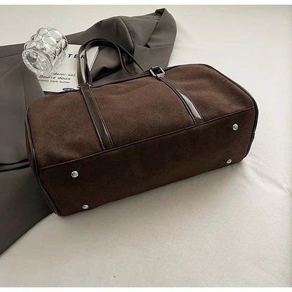 Casual Large Capacity Suede Shoulder Bag For Women Retro - Smarsty