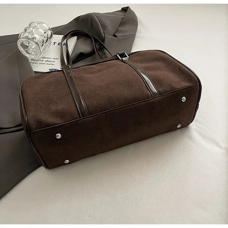 Casual Large Capacity Suede Shoulder Bag For Women Retro - Smarsty