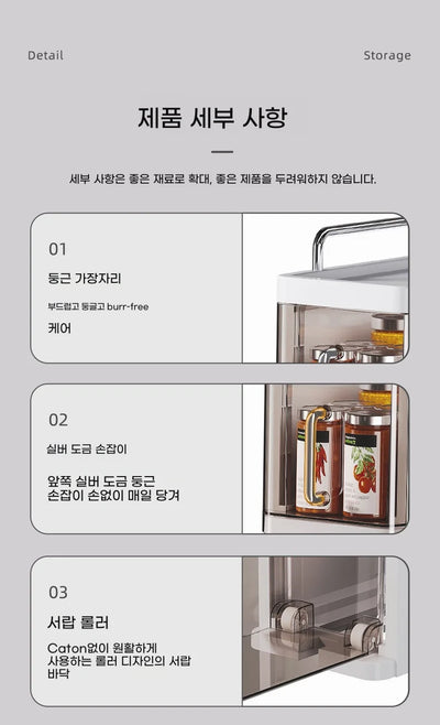 2/3 Layer Kitchen Spice Shelves Pull-Out Spice Organizer Shelf Household Multi-Functional Oil Salt Sauce and Vinegar Storage by Smarsty