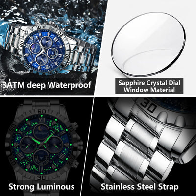 POEDAGAR Luxury Waterproof Quartz Sports Watch for Men - Smarsty