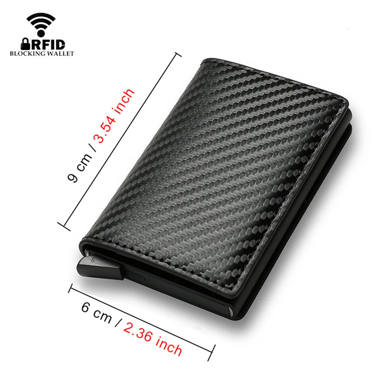Anti Rfid Carbon Fiber ID Credit Card Holder Men Wallets Mini Automatic Pop up Bank Cardholder Case Minimalist Vallet Choice