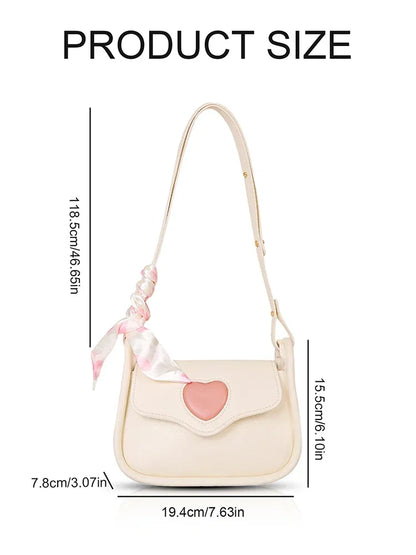 Women Slant Crossbody Saddle Bag Retro Love Pattern - Smarsty