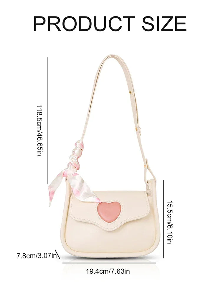 Women Slant Crossbody Saddle Bag Retro Love Pattern - Smarsty