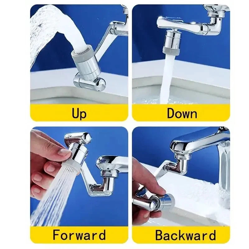 1080° Rotatable Extension Faucet Sprayer Head 2 Spray Modes Universal Bathroom Tap Extend Adapter Aerator - Smarsty
