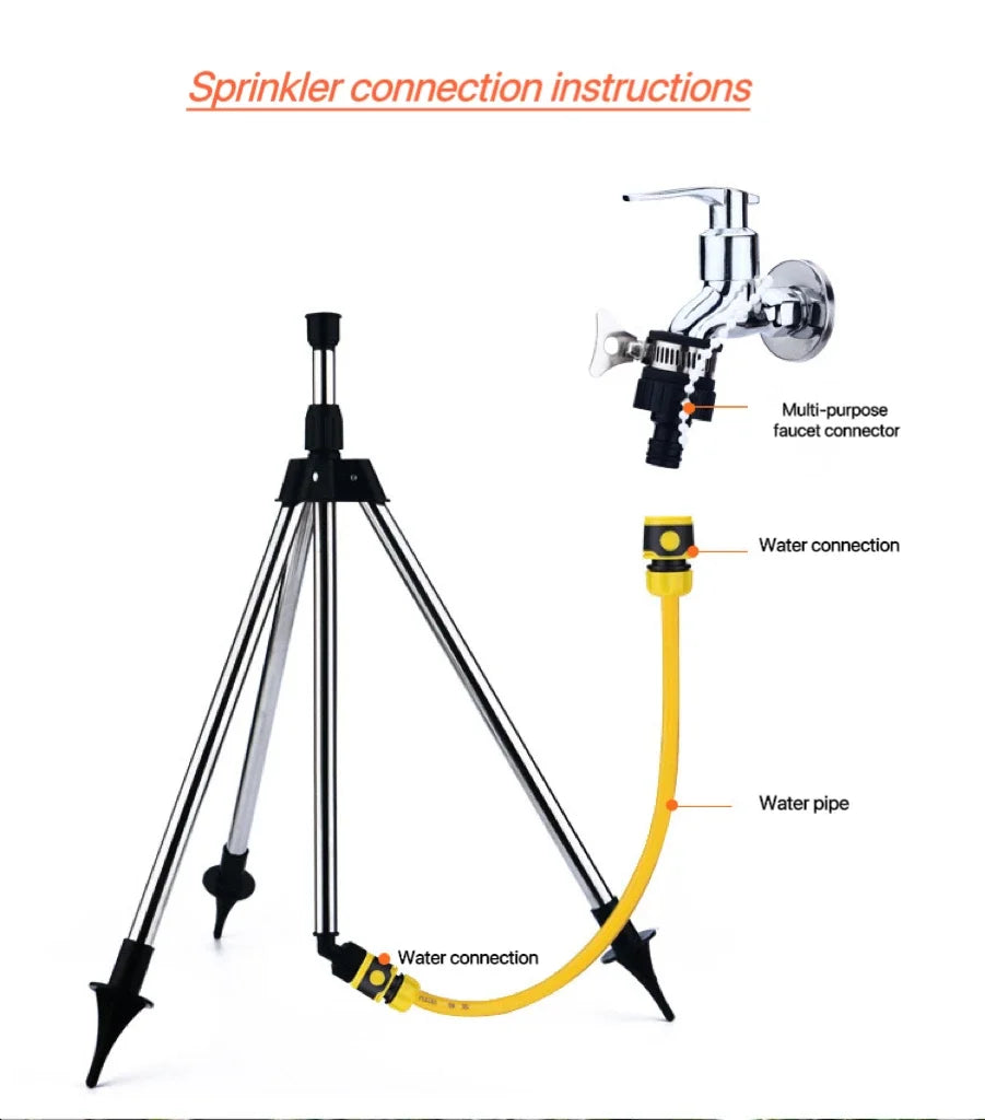 Adjustable Stainless Steel Garden Sprinkler Tripod System - Smarsty