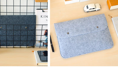 Wool Felt Laptop Sleeve 11 To 15.6 Inch With Mousepad - Smarsty