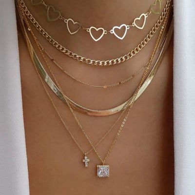 Vintage Gold Boho Layered Necklace Set for Women - Smarsty