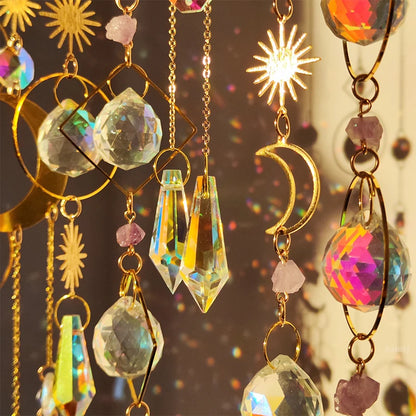 Hanging Crystal Pendant Suncatcher Wind Chimes for Home Decor - Smarsty