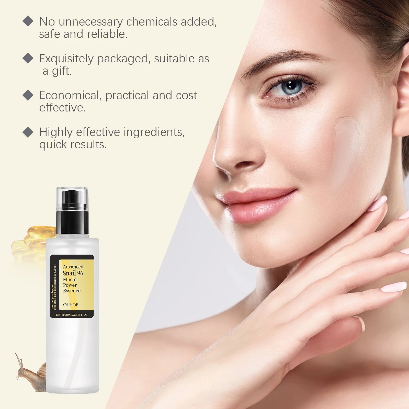 Advanced Snail Mucin Essence for Moisturizing and Firming - Smarsty