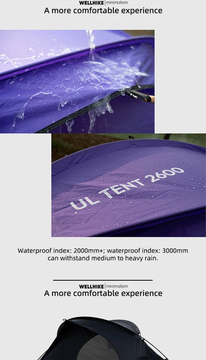 WELLHIKE Outdoor Portable Tent Single and Double Field Park Camping Equipment Rain and Sun Thickened Three Sseason Tent