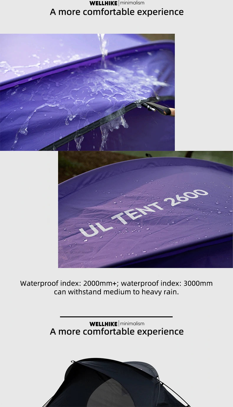 WELLHIKE Outdoor Portable Tent Single and Double Field Park Camping Equipment Rain and Sun Thickened Three Sseason Tent