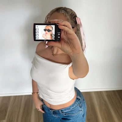 Simple Basic Casual Summer Tank Top Sleeveless Solid Color Off Shoulder Side Ruched Crop Tops Vestidos Spring Women T S - Smarsty
