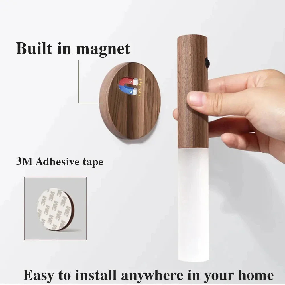 Intelligent Wooden Magnetic LED Night Light for Safety - Smarsty