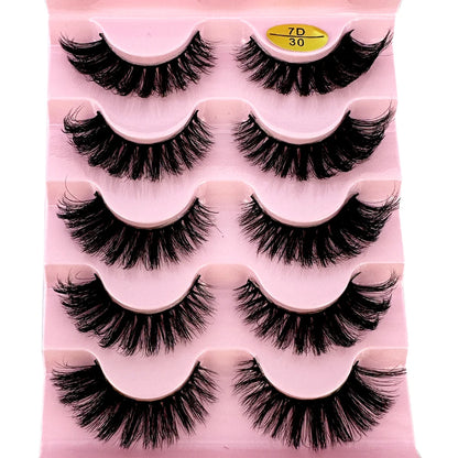 3D Natural Cat Eye False Eyelashes Fluffy Soft 5 Pairs - Smarsty