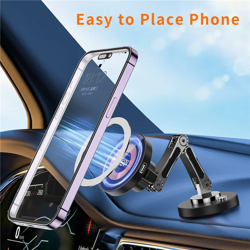 Magnetic Car Wireless Charger Mount With Fast 15W Charging - Smarsty