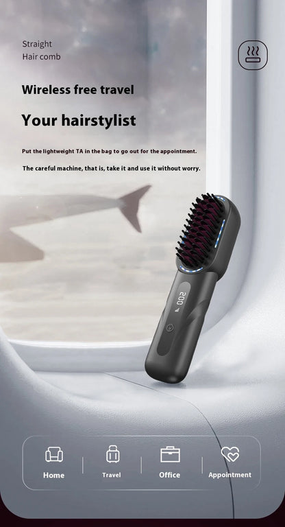 Wireless Hair Straightener Comb with Negative Ions - Smarsty