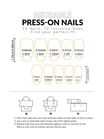 24 Piece Long French Minimalist Color Matching Nails Set - Smarsty