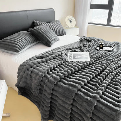 Thickened Striped Multifunctional Blanket for Comfort - Smarsty