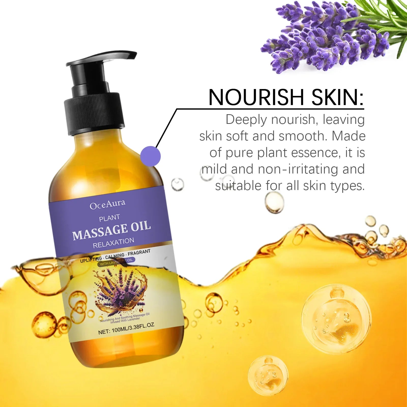OceAura Lavender Essential Oil for Stress Relief and Better Sleep - Smarsty