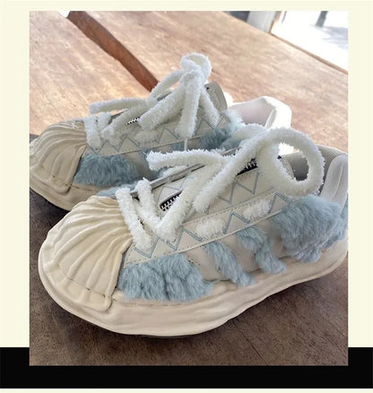 0.8cm width 1 Pair Cute Plush Sneakers Shoelaces Men Women High-top Casual Canvas  White Flat Shoes Laces Strings Accessories - Smarsty