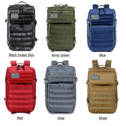 45L Tactical Backpack Large Capacity Outdoor Rucksack 3 Day Fitness Hiking Bag Hiking Camping Gear Backpacks - Smarsty