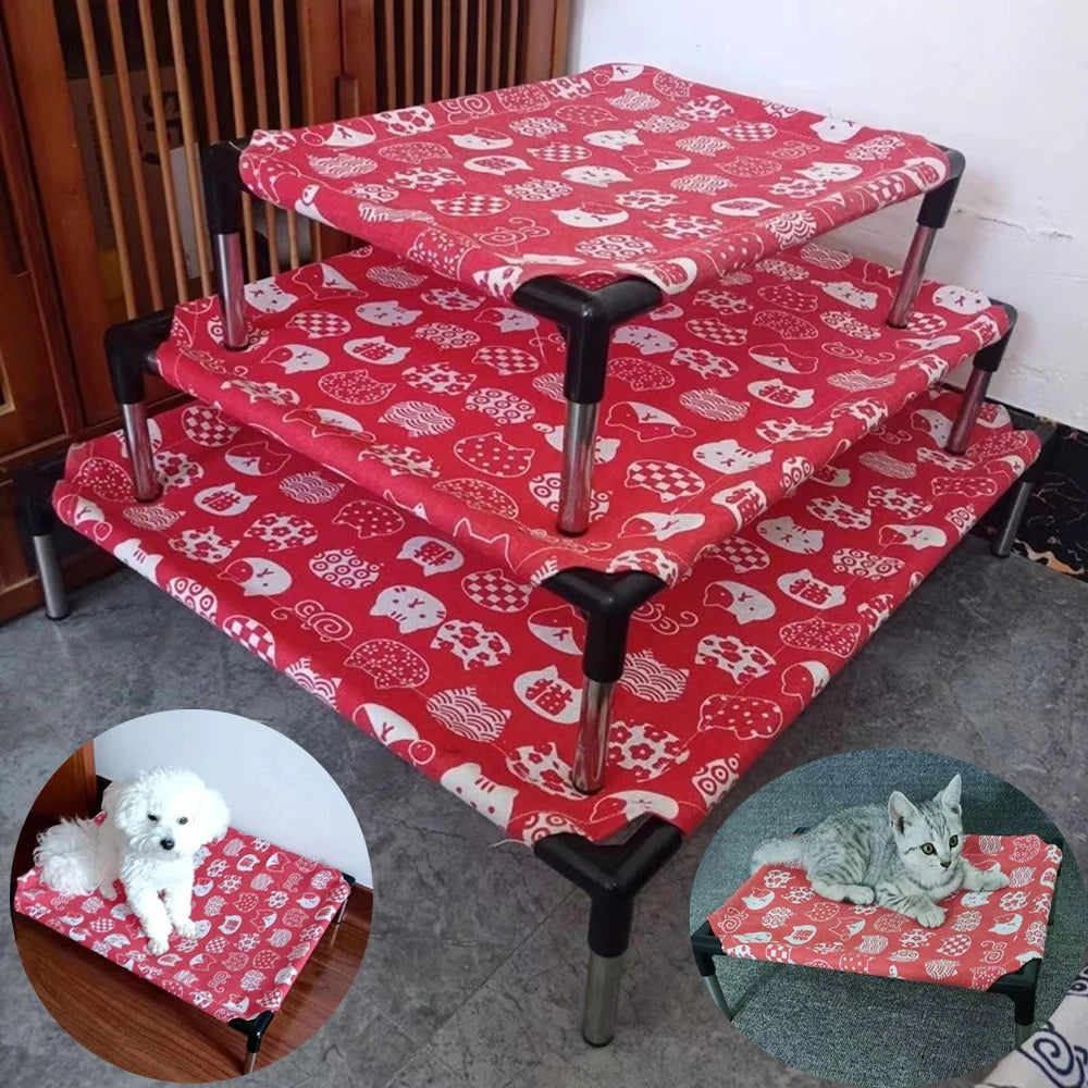 Portable Elevated Dog Bed with Washable Fabric - Smarsty