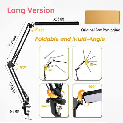 LED Desk Lamp with Clamp and Dimmable Light - Smarsty