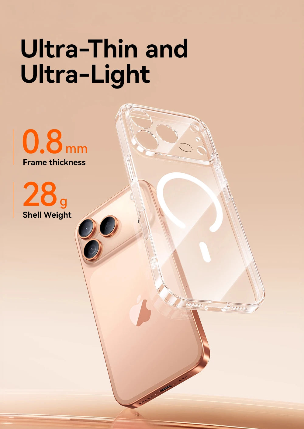 Magnetic Clear iPhone 17, 17 Pro and Pro Max Case Anti Yellowing - Smarsty