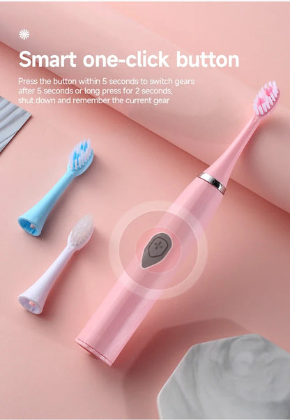 Portable Waterproof Electric Toothbrush with Soft Bristles - Smarsty