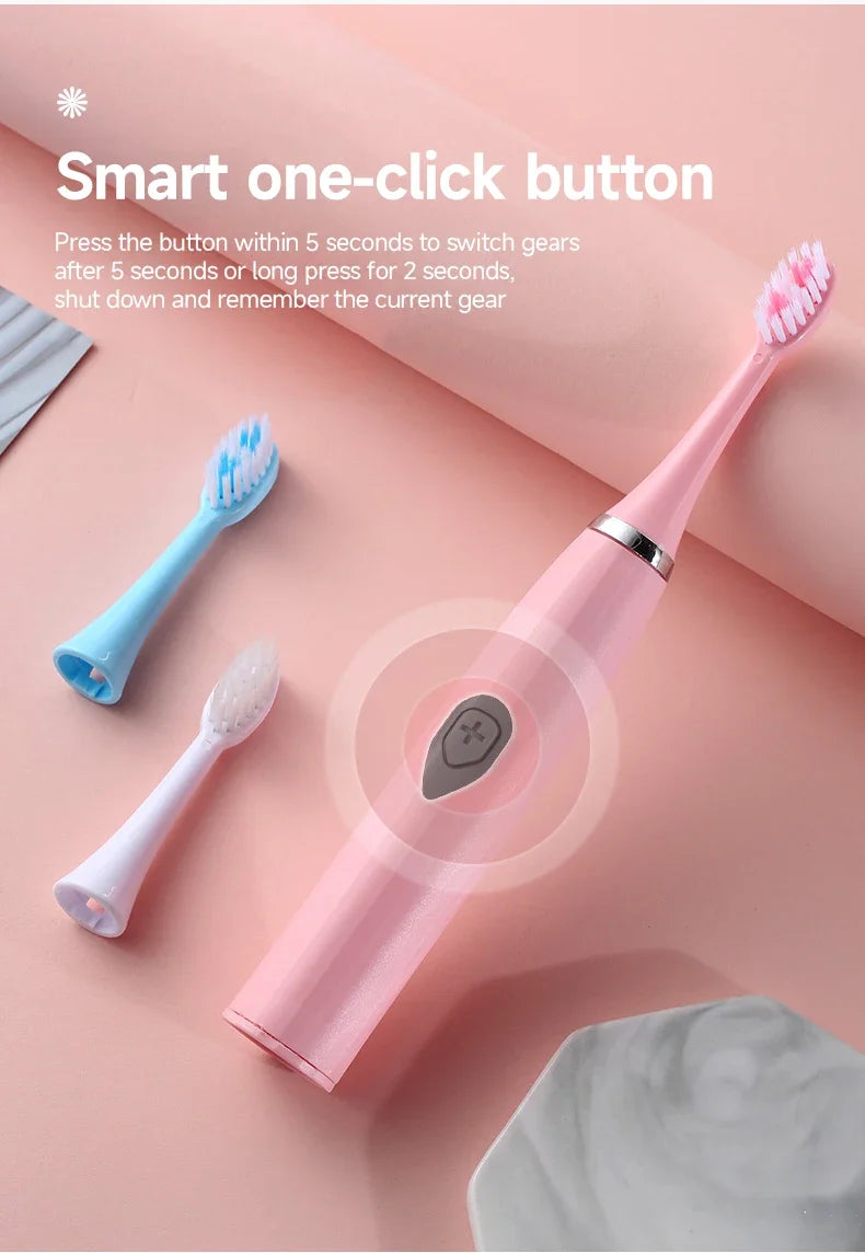 Portable Waterproof Electric Toothbrush with Soft Bristles - Smarsty