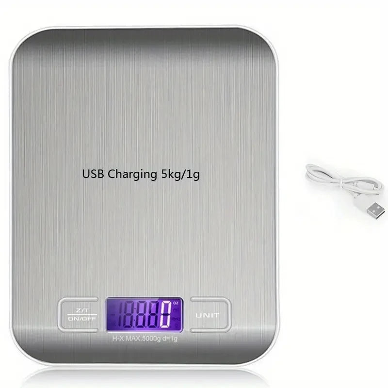 Digital Kitchen Scale with LCD Display and USB Charging - Smarsty