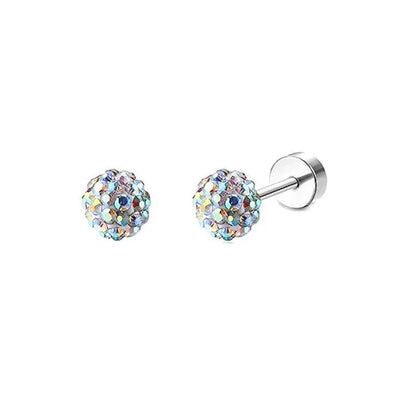 Stainless Steel Heart Moon Ear Studs Screw Back Cartilage - Smarsty