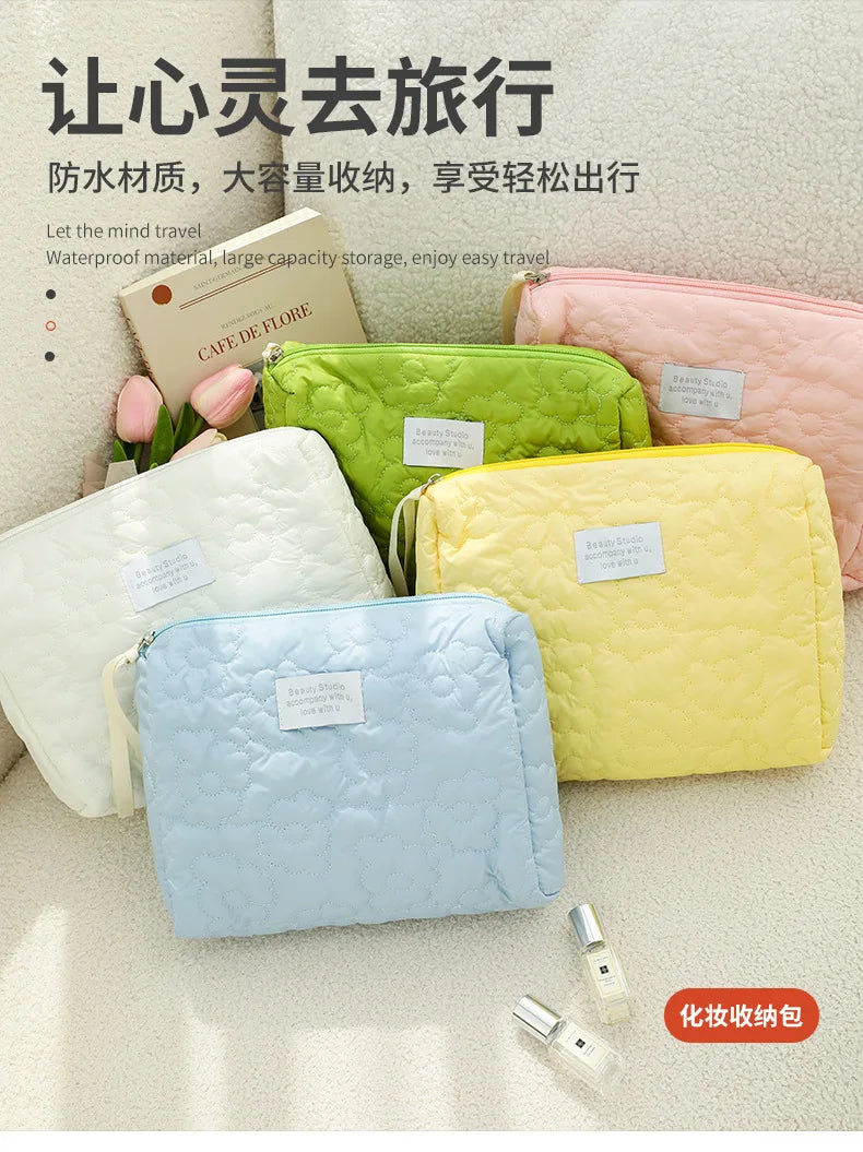 Flower Pattern Makeup Bag Cosmetic Organizer Travel Pouch - Smarsty