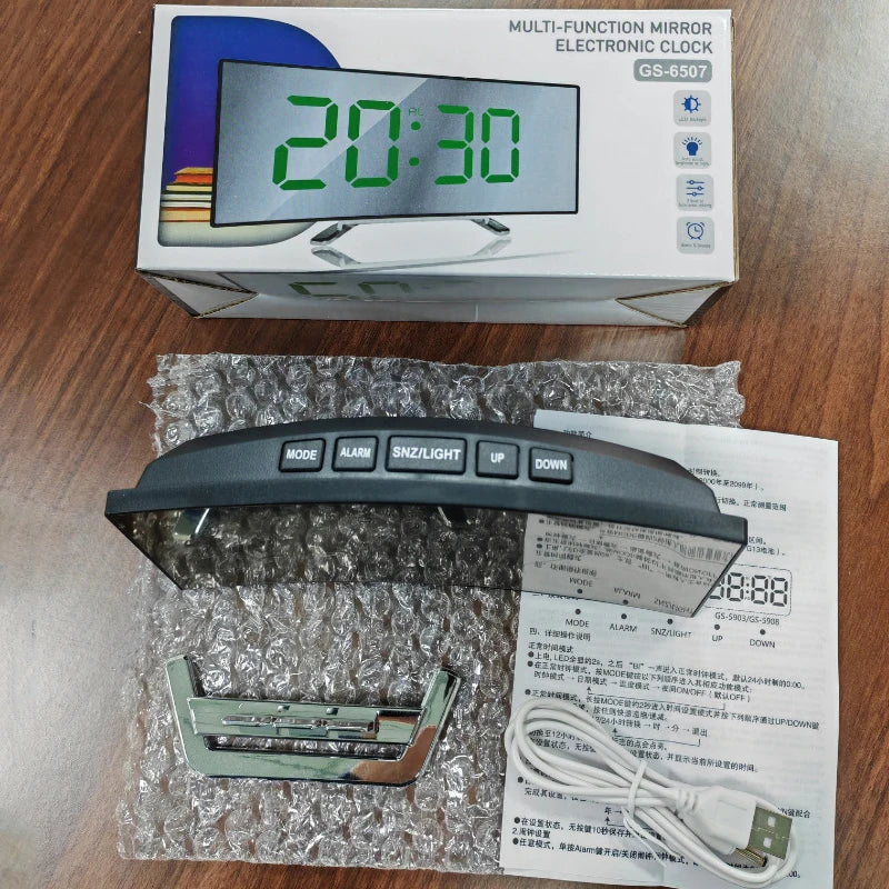 Noiseless Digital Alarm Clock with Large LED Display - Smarsty
