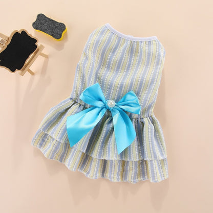 Puppy Vertical Striped Butterfly Skirt for Summer Fun - Smarsty