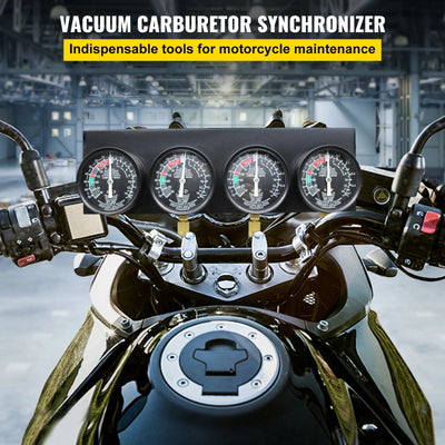 SucceBuy Fuel Vacuum Carburetor Synchronizer Carb Tool sync 4 Gauge Set with Rubber Hose Vacuum Balancer Meter Kit For Motorbike