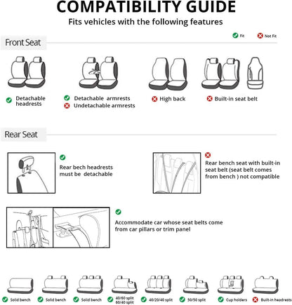 Universal Car Seat Covers Full Set For Most Vehicles - Smarsty