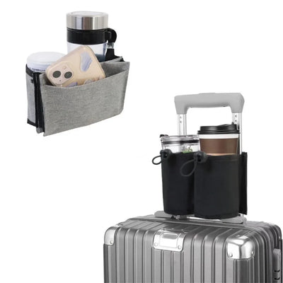 Travel Luggage Cup Holder Durable Free Hand Suitcase Drink Bag Travel Milk Tea Coffee Mugs Holder Fits All Suitcase Handles - Smarsty