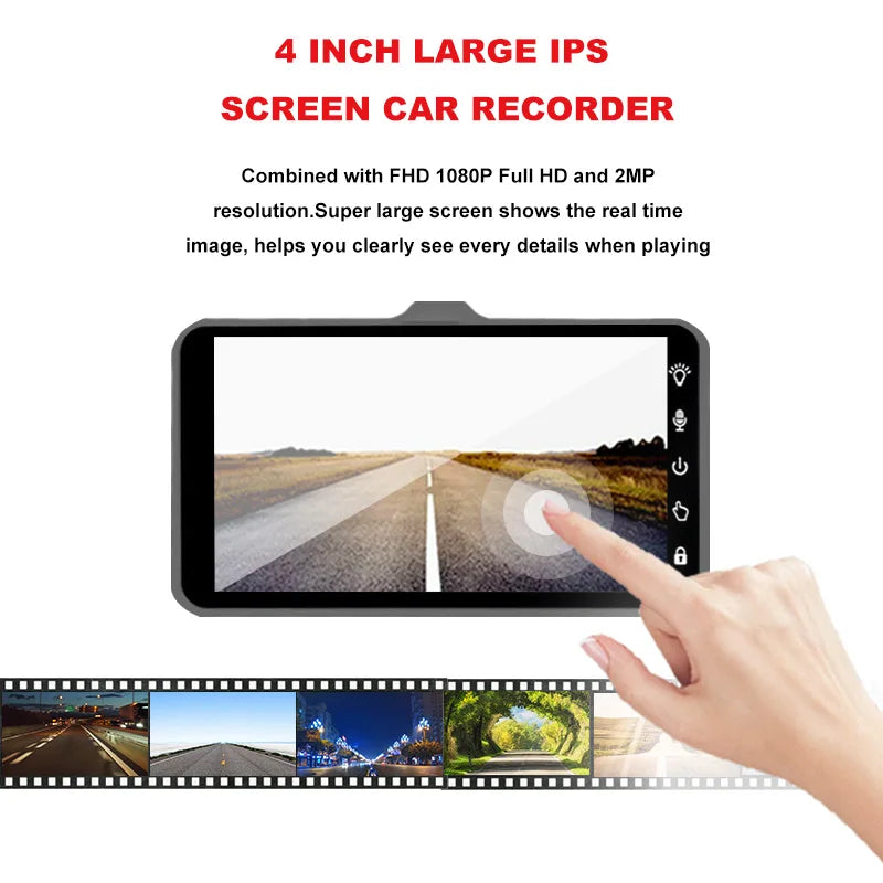 1080P Dash Cam With Night Vision Front And Rear Recording - Smarsty